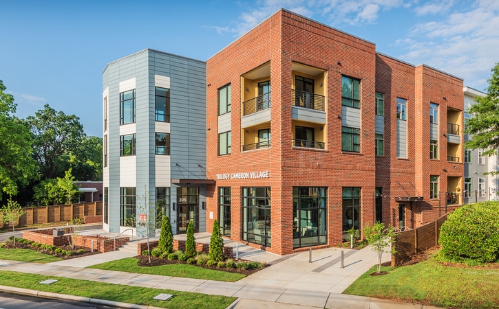 The Edition on Oberlin Raleigh NC Apartment Homes and Townhomes Community Building Exterior Main Entrance
